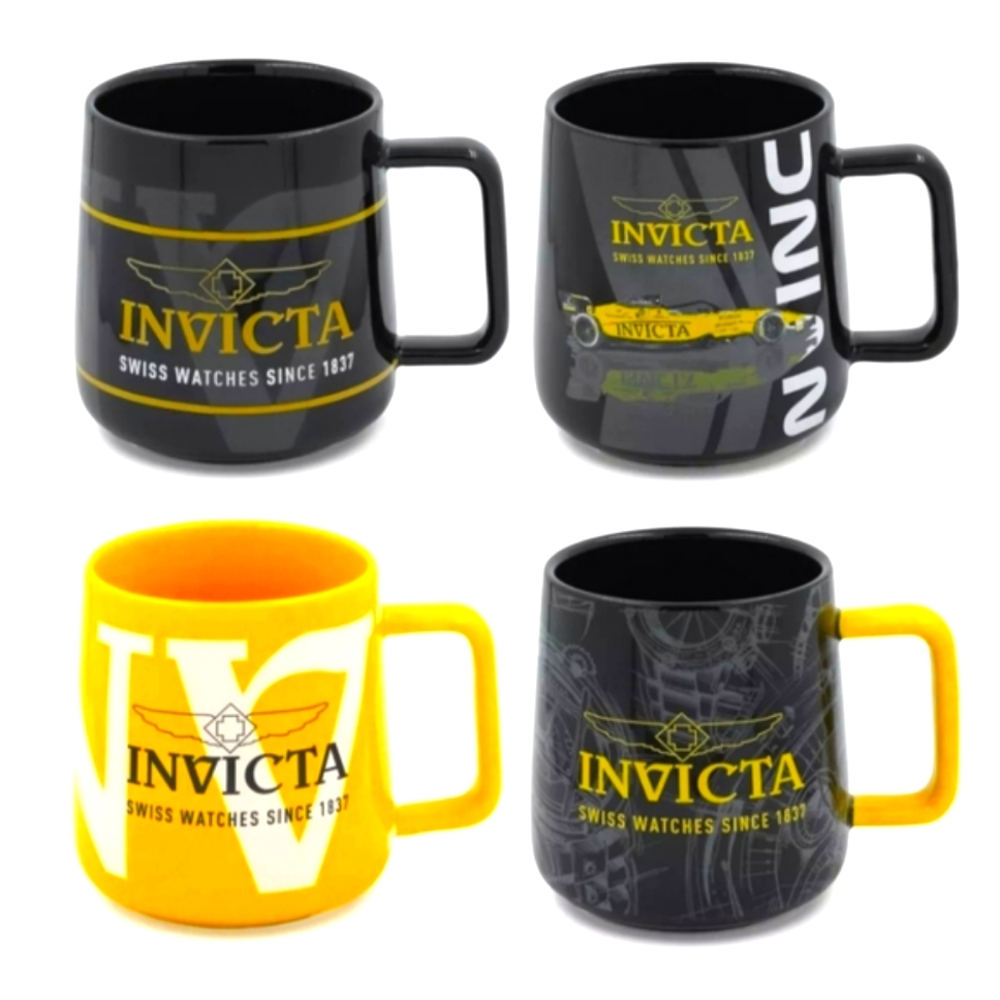 Authentic Invicta Set of 4 Mugs! A HUGE Collectors Items! - **NIB**